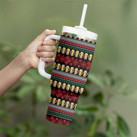 Santa Hold My Beer Christmas Tumbler With Handle with Beer Mugs and Holiday Pattern - Wonder Print Shop