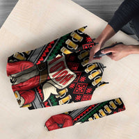 Santa Hold My Beer Christmas Umbrella with Beer Mugs and Holiday Pattern - Wonder Print Shop