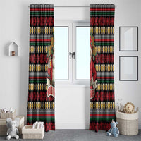 Santa Hold My Beer Christmas Window Curtain with Beer Mugs and Holiday Pattern - Wonder Print Shop