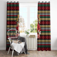 Santa Hold My Beer Christmas Window Curtain with Beer Mugs and Holiday Pattern - Wonder Print Shop