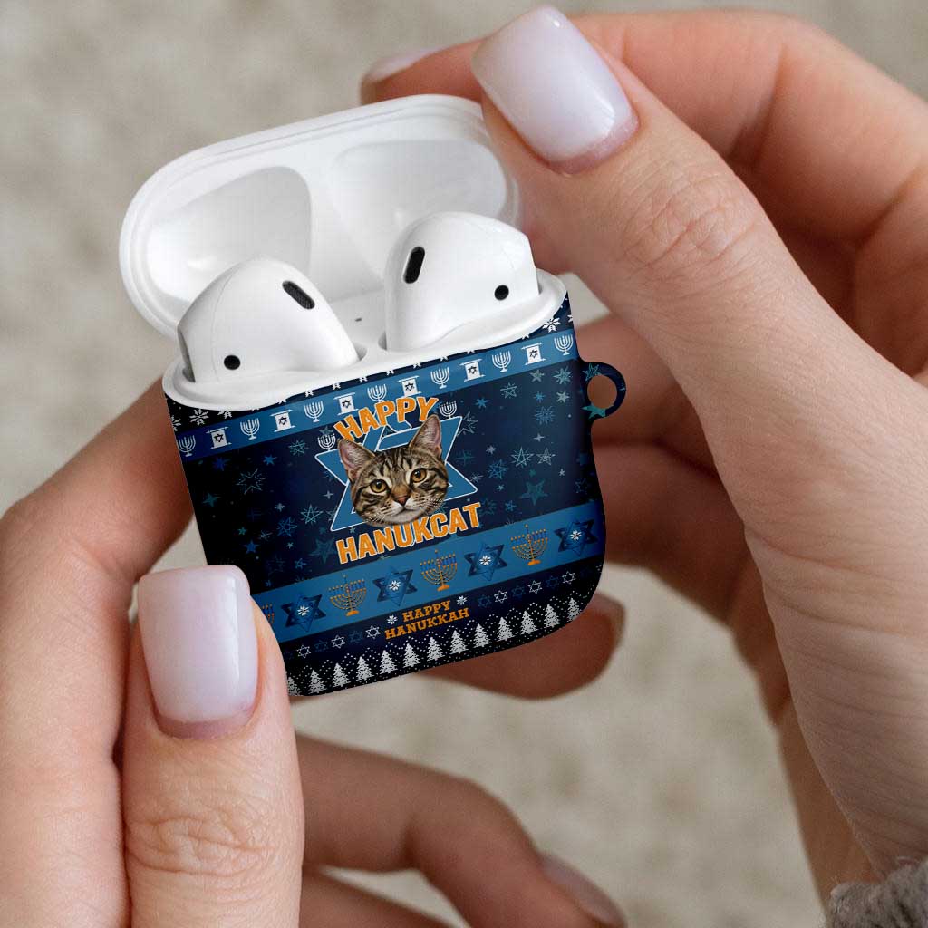 Happy Hanukcat Christmas Design AirPods Case Xmas Holiday Patterns - Wonder Print Shop