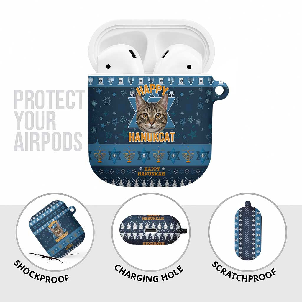 Happy Hanukcat Christmas Design AirPods Case Xmas Holiday Patterns - Wonder Print Shop