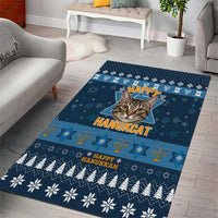 Happy Hanukcat Christmas Design Area Rug Xmas Holiday Patterns - Wonder Print Shop