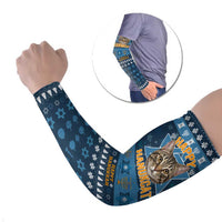 Happy Hanukcat Christmas Design Arm Sleeves Xmas Holiday Patterns - Wonder Print Shop
