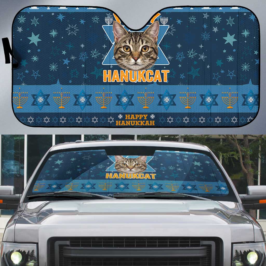 Happy Hanukcat Christmas Design Auto Sun Shade Xmas Holiday Patterns - Wonder Print Shop