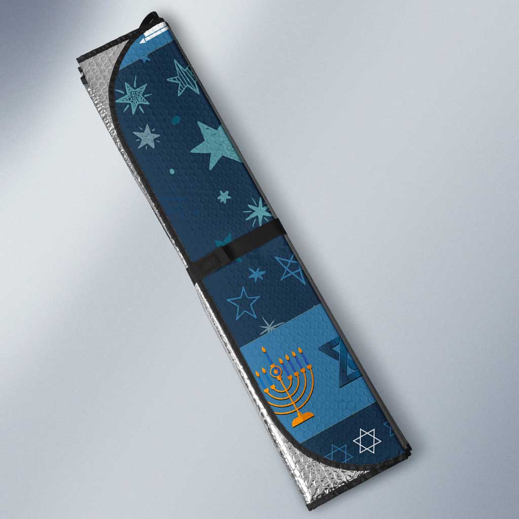 Happy Hanukcat Christmas Design Auto Sun Shade Xmas Holiday Patterns - Wonder Print Shop