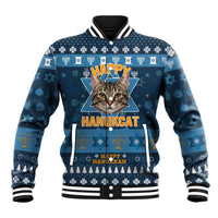 Happy Hanukcat Christmas Design Baseball Jacket Xmas Holiday Patterns - Wonder Print Shop