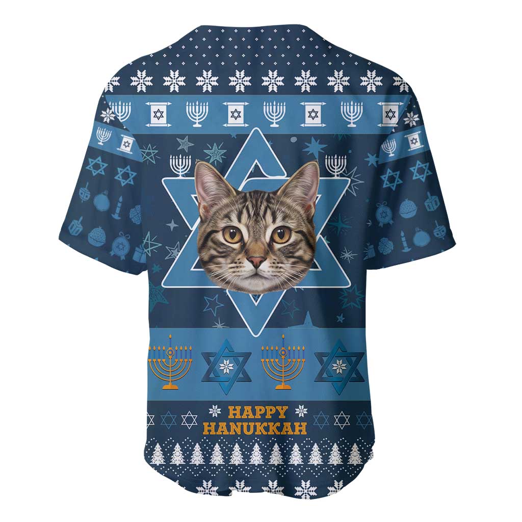 Happy Hanukcat Christmas Design Baseball Jersey Xmas Holiday Patterns - Wonder Print Shop