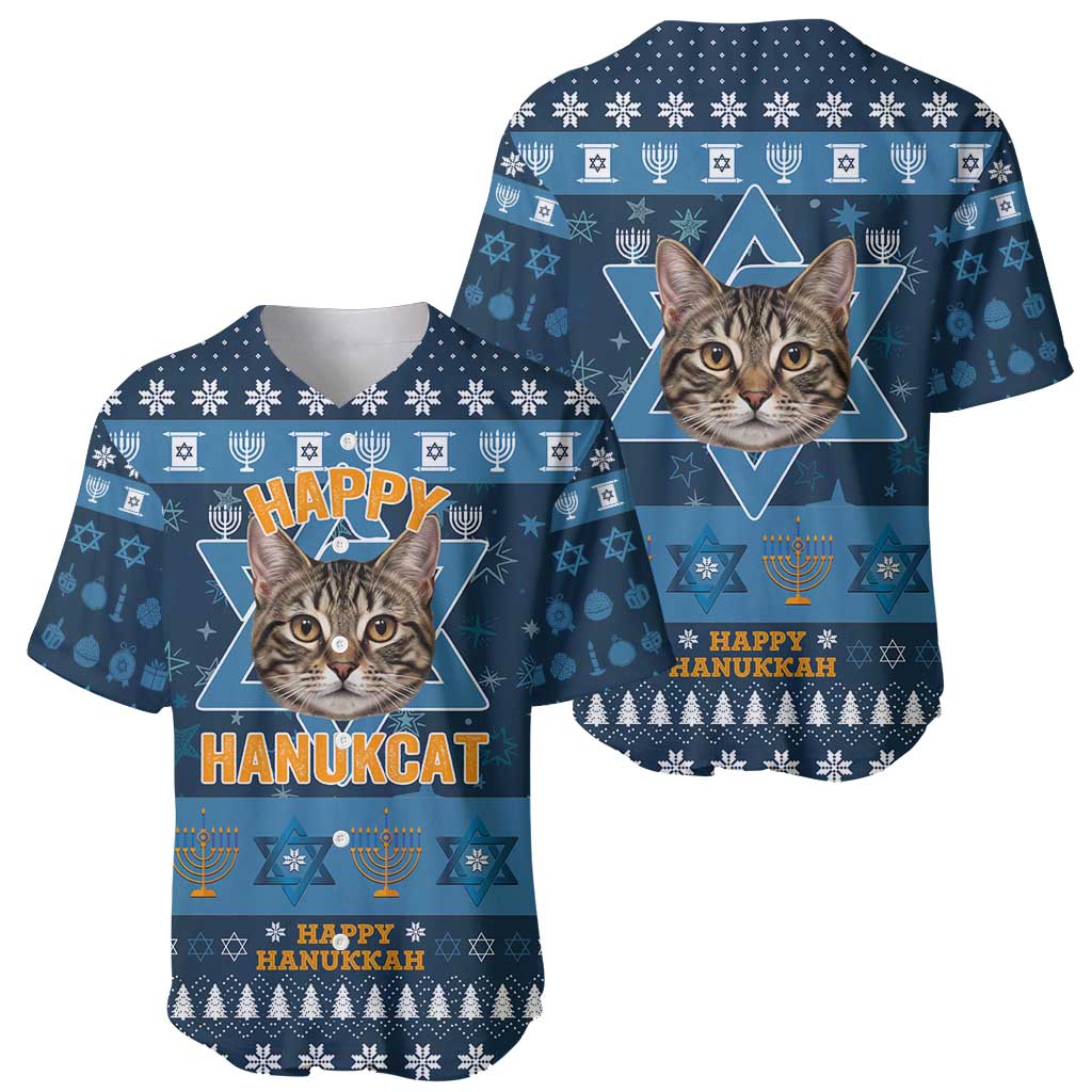 Happy Hanukcat Christmas Design Baseball Jersey Xmas Holiday Patterns - Wonder Print Shop