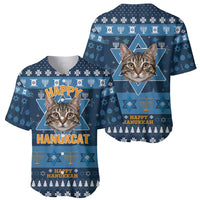 Happy Hanukcat Christmas Design Baseball Jersey Xmas Holiday Patterns - Wonder Print Shop