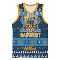 Happy Hanukcat Christmas Design Basketball Jersey Xmas Holiday Patterns - Wonder Print Shop