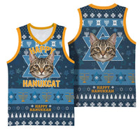 Happy Hanukcat Christmas Design Basketball Jersey Xmas Holiday Patterns - Wonder Print Shop