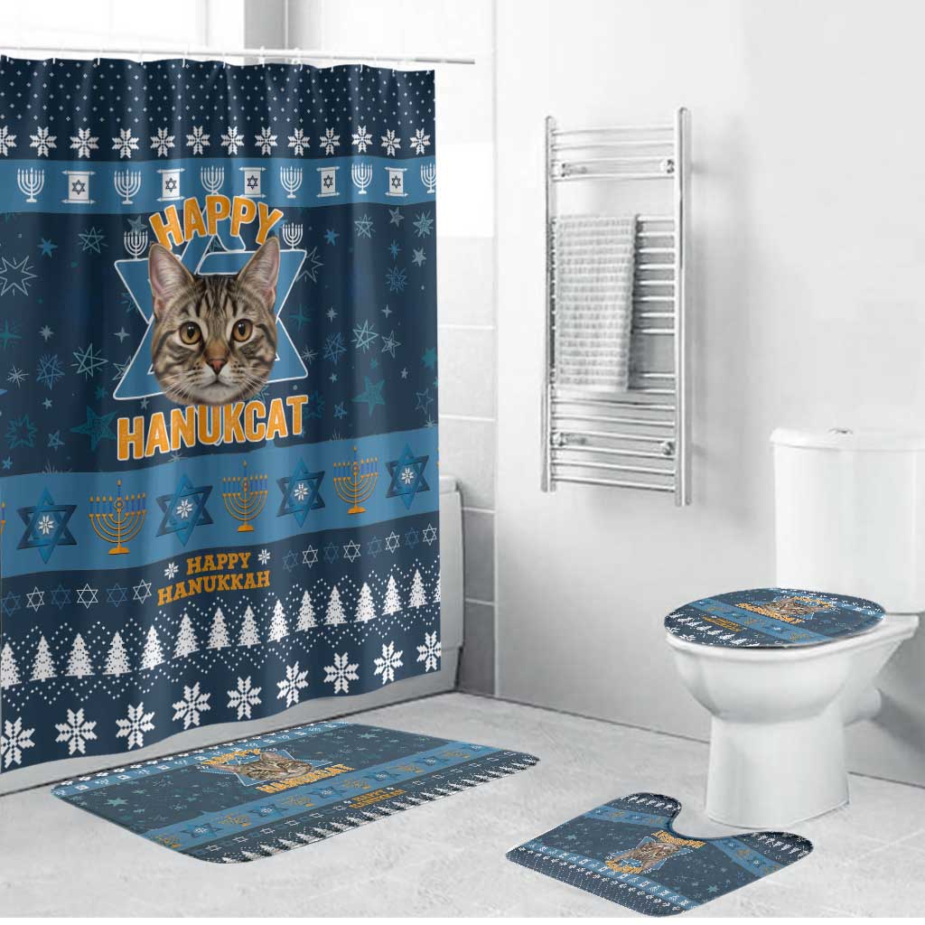 Happy Hanukcat Christmas Design Bathroom Set Xmas Holiday Patterns - Wonder Print Shop