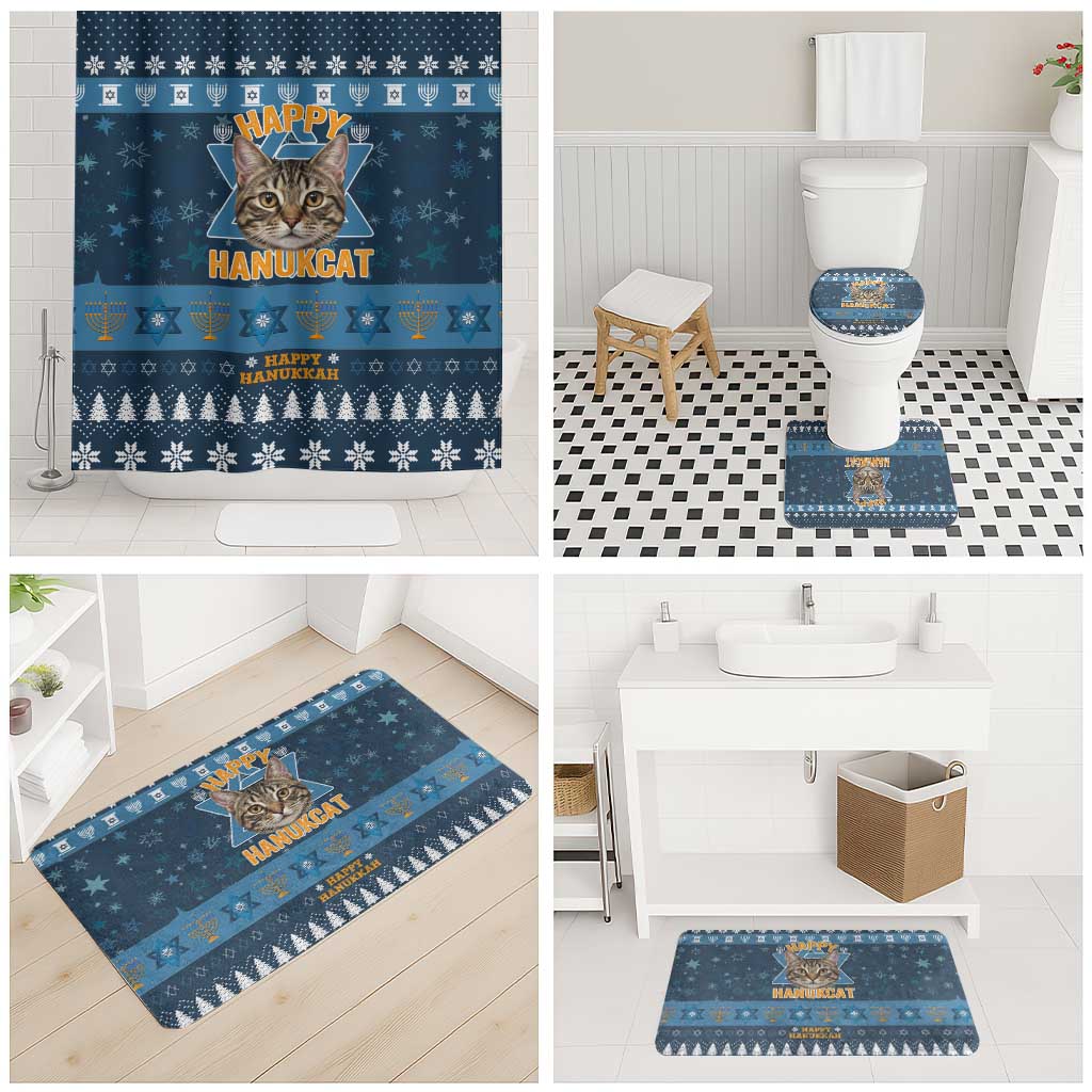 Happy Hanukcat Christmas Design Bathroom Set Xmas Holiday Patterns - Wonder Print Shop