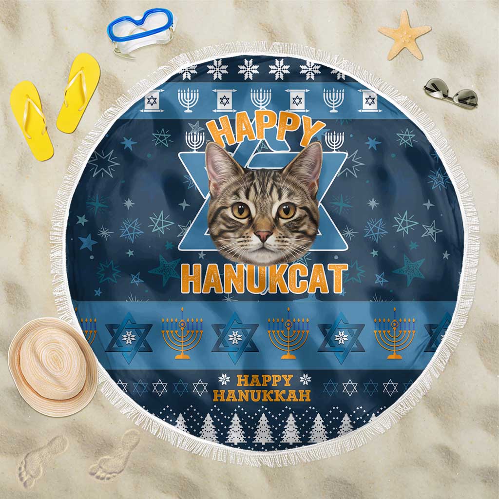 Happy Hanukcat Christmas Design Beach Blanket Xmas Holiday Patterns - Wonder Print Shop