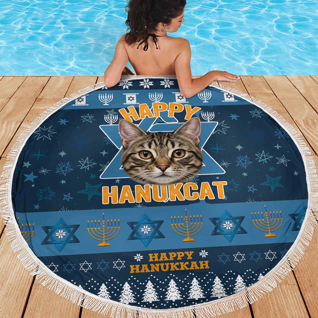 Happy Hanukcat Christmas Design Beach Blanket Xmas Holiday Patterns - Wonder Print Shop