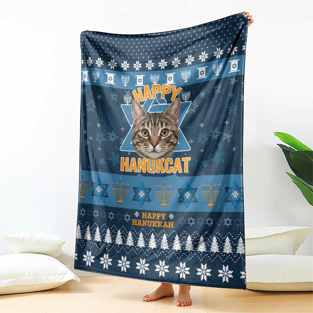Happy Hanukcat Christmas Design Blanket Xmas Holiday Patterns - Wonder Print Shop