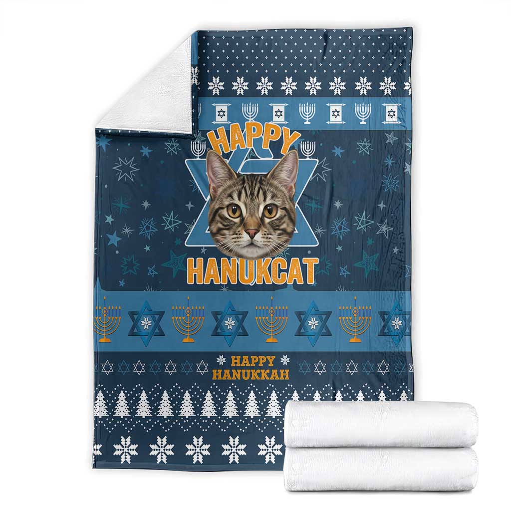 Happy Hanukcat Christmas Design Blanket Xmas Holiday Patterns - Wonder Print Shop
