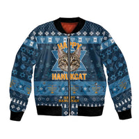 Happy Hanukcat Christmas Design Bomber Jacket Xmas Holiday Patterns - Wonder Print Shop