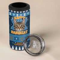 Happy Hanukcat Christmas Design 4 in 1 Can Cooler Tumbler Xmas Holiday Patterns - Wonder Print Shop