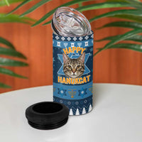 Happy Hanukcat Christmas Design 4 in 1 Can Cooler Tumbler Xmas Holiday Patterns - Wonder Print Shop