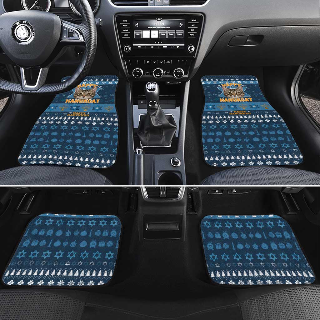 Happy Hanukcat Christmas Design Car Mats Xmas Holiday Patterns - Wonder Print Shop
