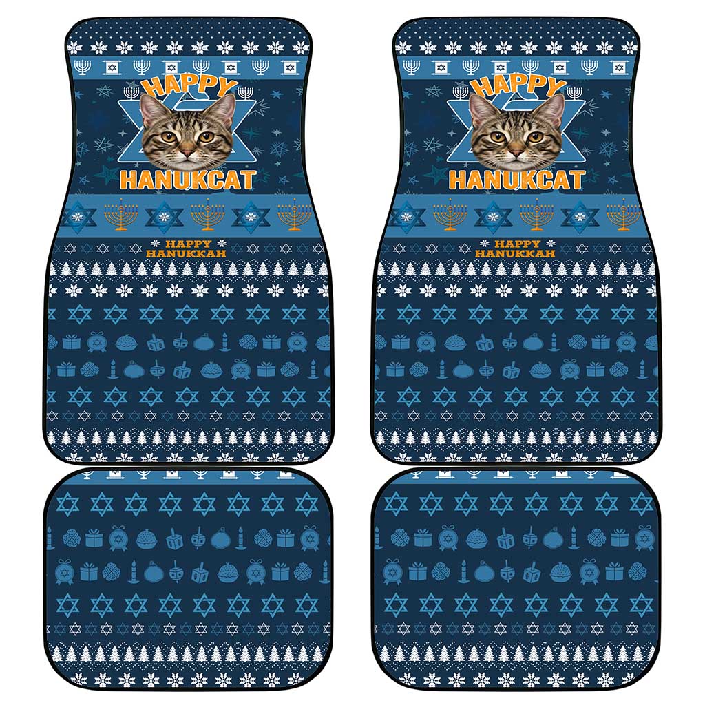 Happy Hanukcat Christmas Design Car Mats Xmas Holiday Patterns - Wonder Print Shop