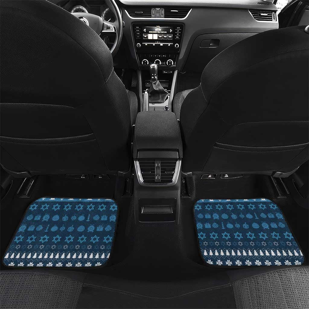 Happy Hanukcat Christmas Design Car Mats Xmas Holiday Patterns - Wonder Print Shop
