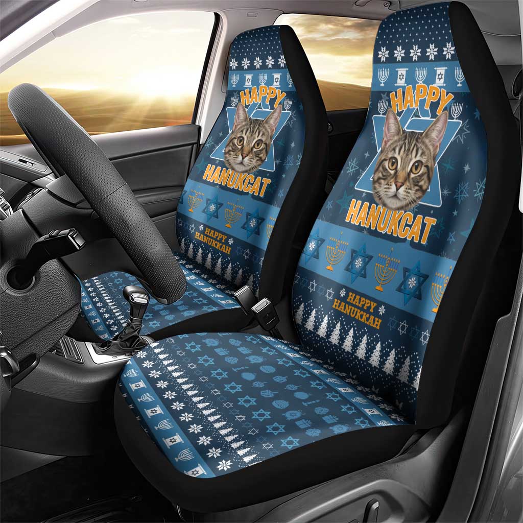 Happy Hanukcat Christmas Design Car Seat Cover Xmas Holiday Patterns - Wonder Print Shop