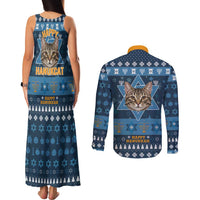 Happy Hanukcat Christmas Design Couples Matching Tank Maxi Dress and Long Sleeve Button Shirt Xmas Holiday Patterns - Wonder Print Shop