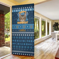 Happy Hanukcat Christmas Design Door Cover Xmas Holiday Patterns - Wonder Print Shop