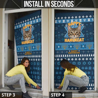Happy Hanukcat Christmas Design Door Cover Xmas Holiday Patterns - Wonder Print Shop
