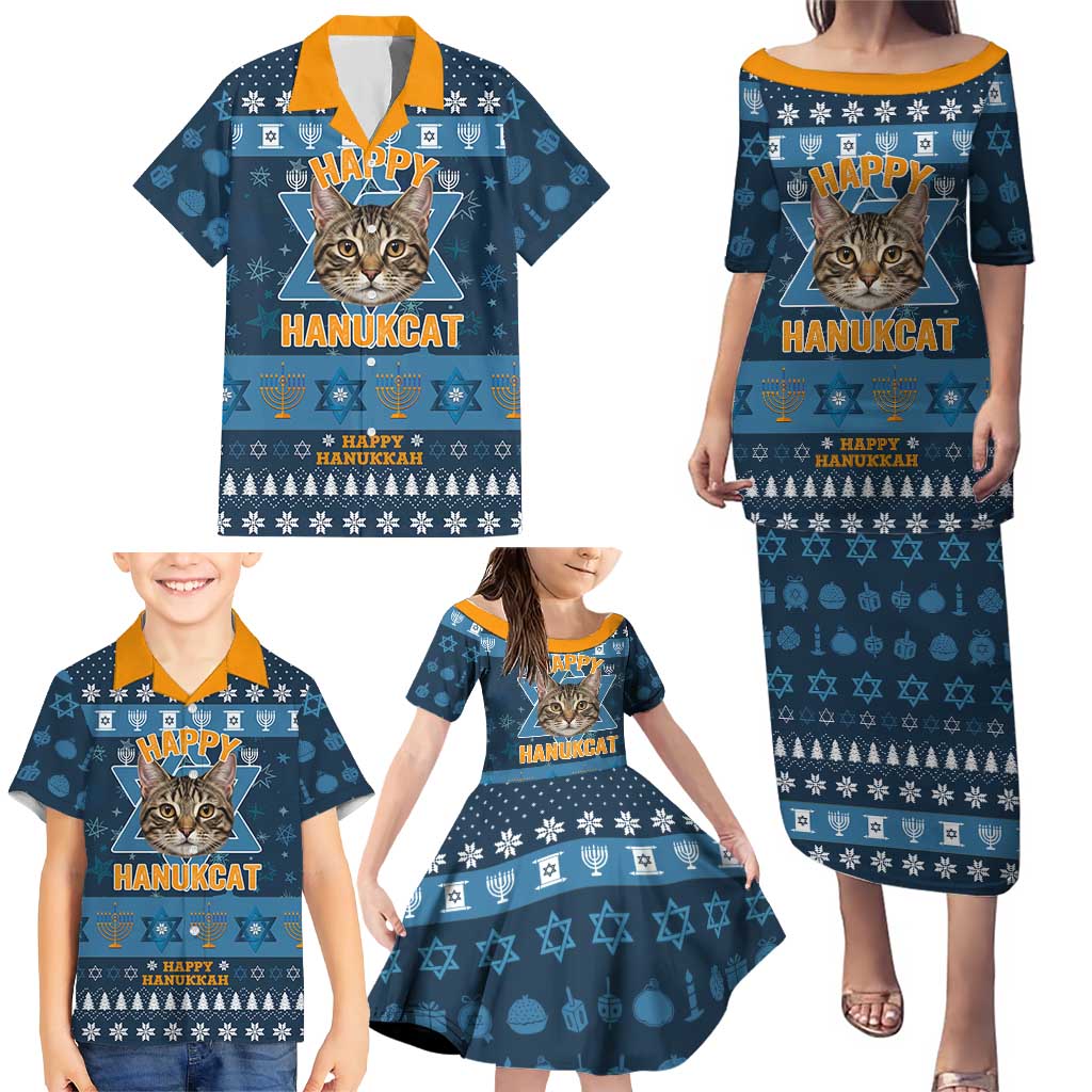 Happy Hanukcat Christmas Design Family Matching Puletasi and Hawaiian Shirt Xmas Holiday Patterns - Wonder Print Shop