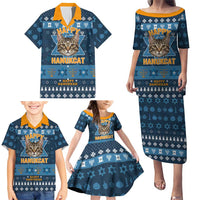 Happy Hanukcat Christmas Design Family Matching Puletasi and Hawaiian Shirt Xmas Holiday Patterns - Wonder Print Shop