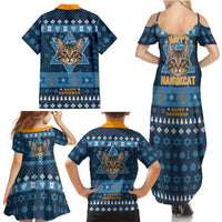Happy Hanukcat Christmas Design Family Matching Summer Maxi Dress and Hawaiian Shirt Xmas Holiday Patterns - Wonder Print Shop