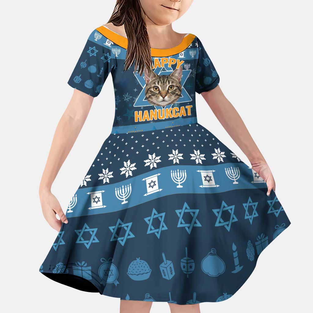 Happy Hanukcat Christmas Design Family Matching Tank Maxi Dress and Hawaiian Shirt Xmas Holiday Patterns - Wonder Print Shop