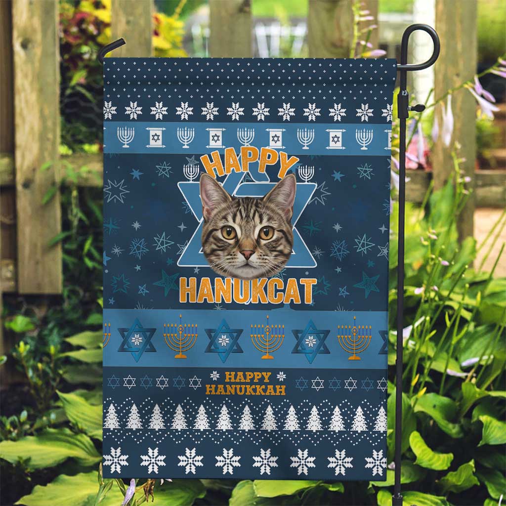 Happy Hanukcat Christmas Design Garden Flag Xmas Holiday Patterns - Wonder Print Shop