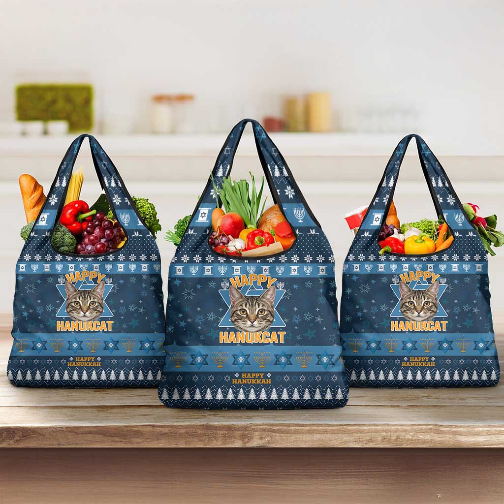 Happy Hanukcat Christmas Design Grocery Bag Xmas Holiday Patterns - Wonder Print Shop