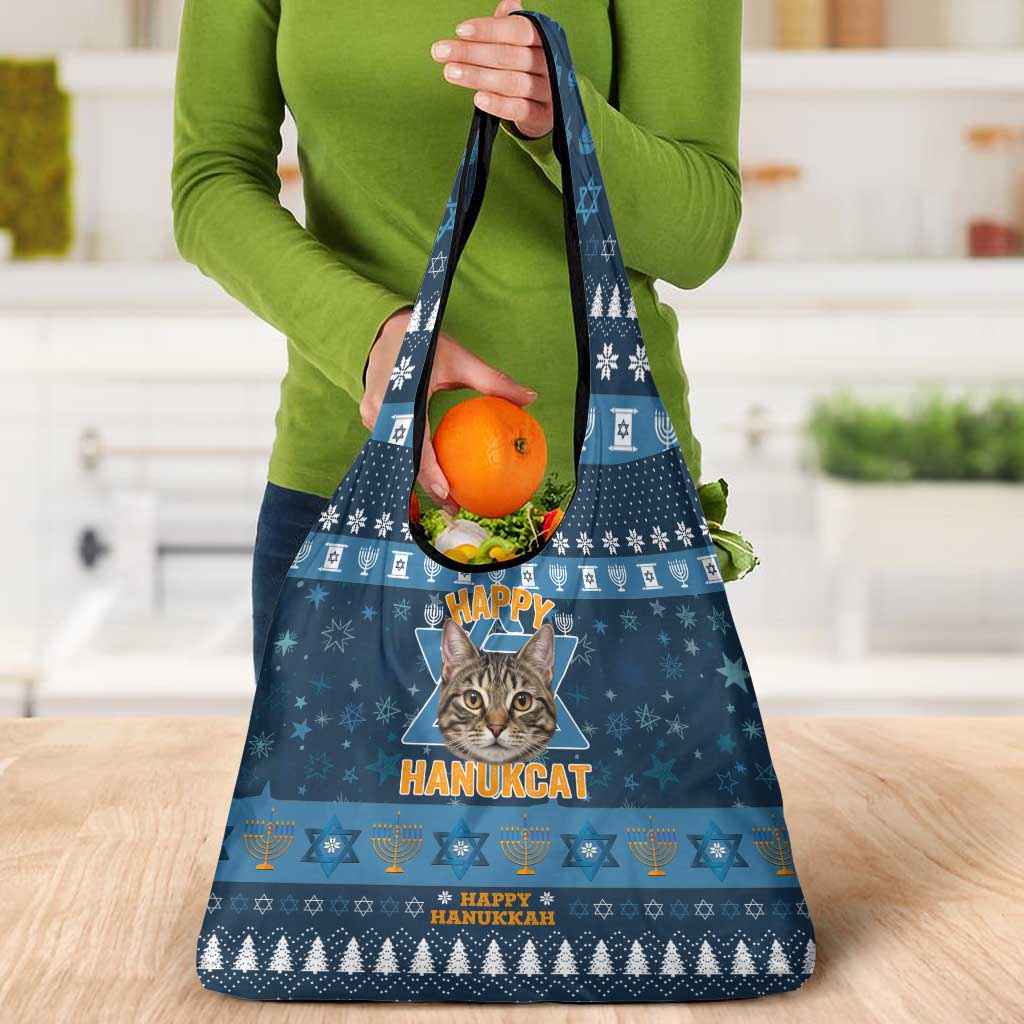 Happy Hanukcat Christmas Design Grocery Bag Xmas Holiday Patterns - Wonder Print Shop