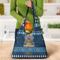 Happy Hanukcat Christmas Design Grocery Bag Xmas Holiday Patterns - Wonder Print Shop