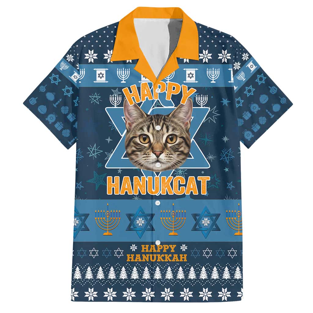 Happy Hanukcat Christmas Design Hawaiian Shirt Xmas Holiday Patterns - Wonder Print Shop