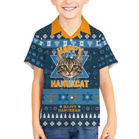 Happy Hanukcat Christmas Design Hawaiian Shirt Xmas Holiday Patterns - Wonder Print Shop