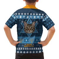 Happy Hanukcat Christmas Design Hawaiian Shirt Xmas Holiday Patterns - Wonder Print Shop