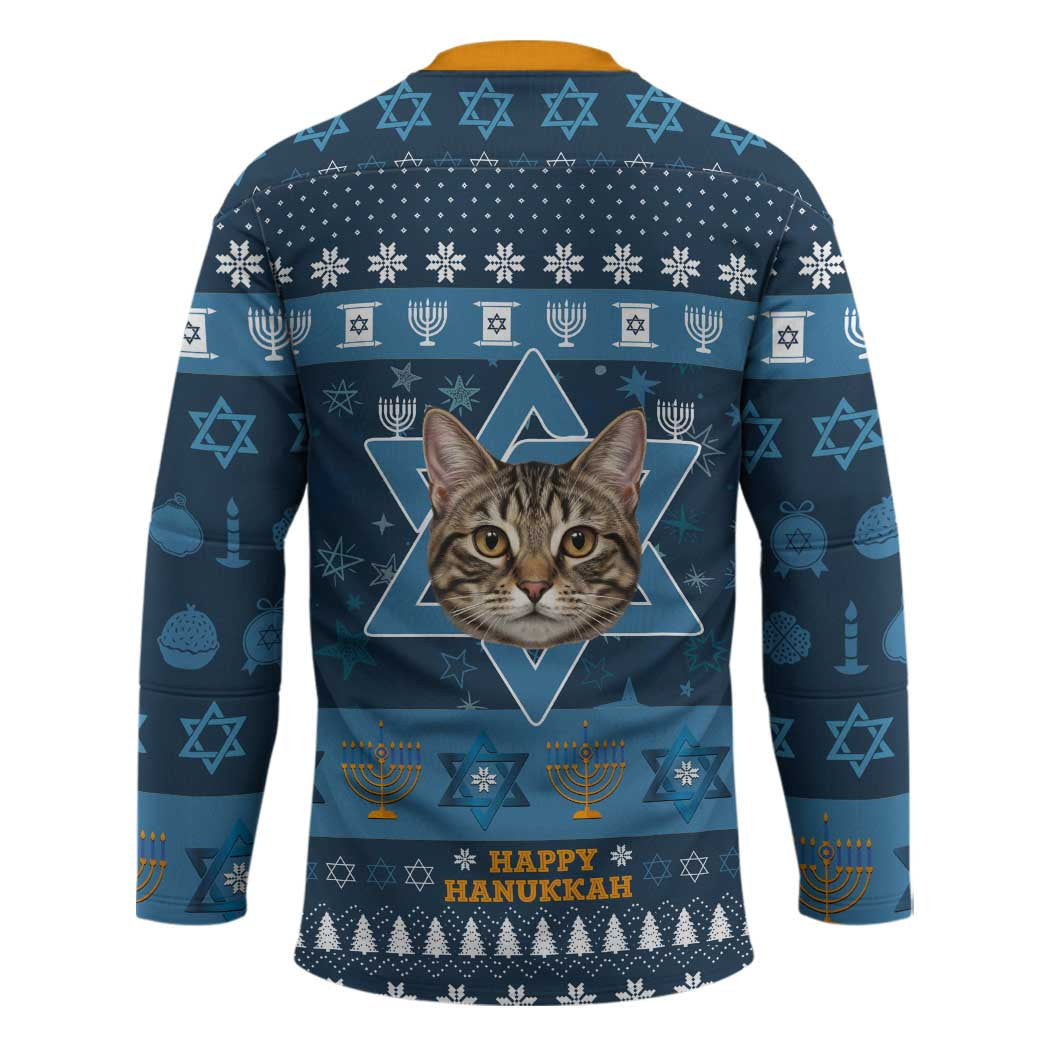 Happy Hanukcat Christmas Design Hockey Jersey Xmas Holiday Patterns - Wonder Print Shop