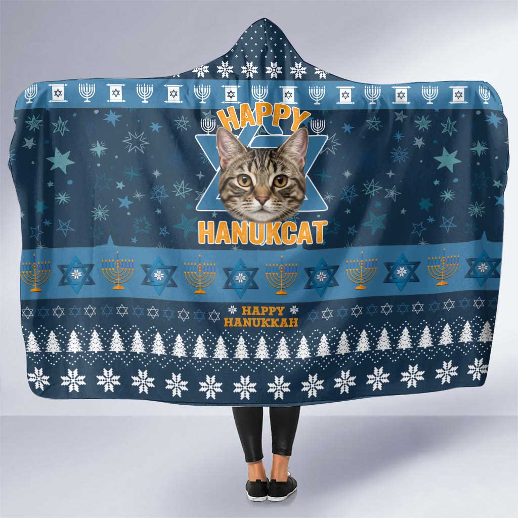 Happy Hanukcat Christmas Design Hooded Blanket Xmas Holiday Patterns - Wonder Print Shop