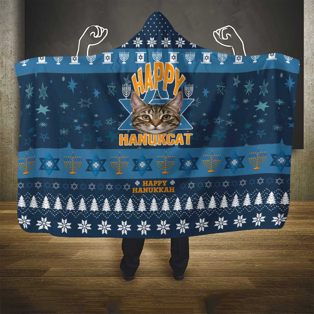 Happy Hanukcat Christmas Design Hooded Blanket Xmas Holiday Patterns - Wonder Print Shop