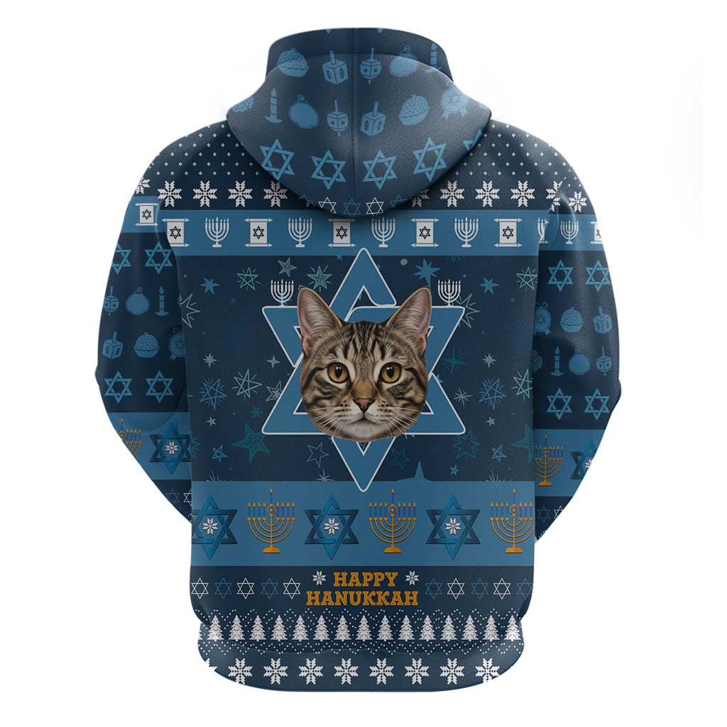 Happy Hanukcat Christmas Design Hoodie Xmas Holiday Patterns - Wonder Print Shop