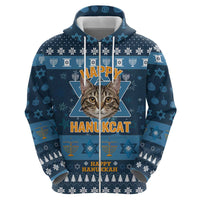 Happy Hanukcat Christmas Design Hoodie Xmas Holiday Patterns - Wonder Print Shop