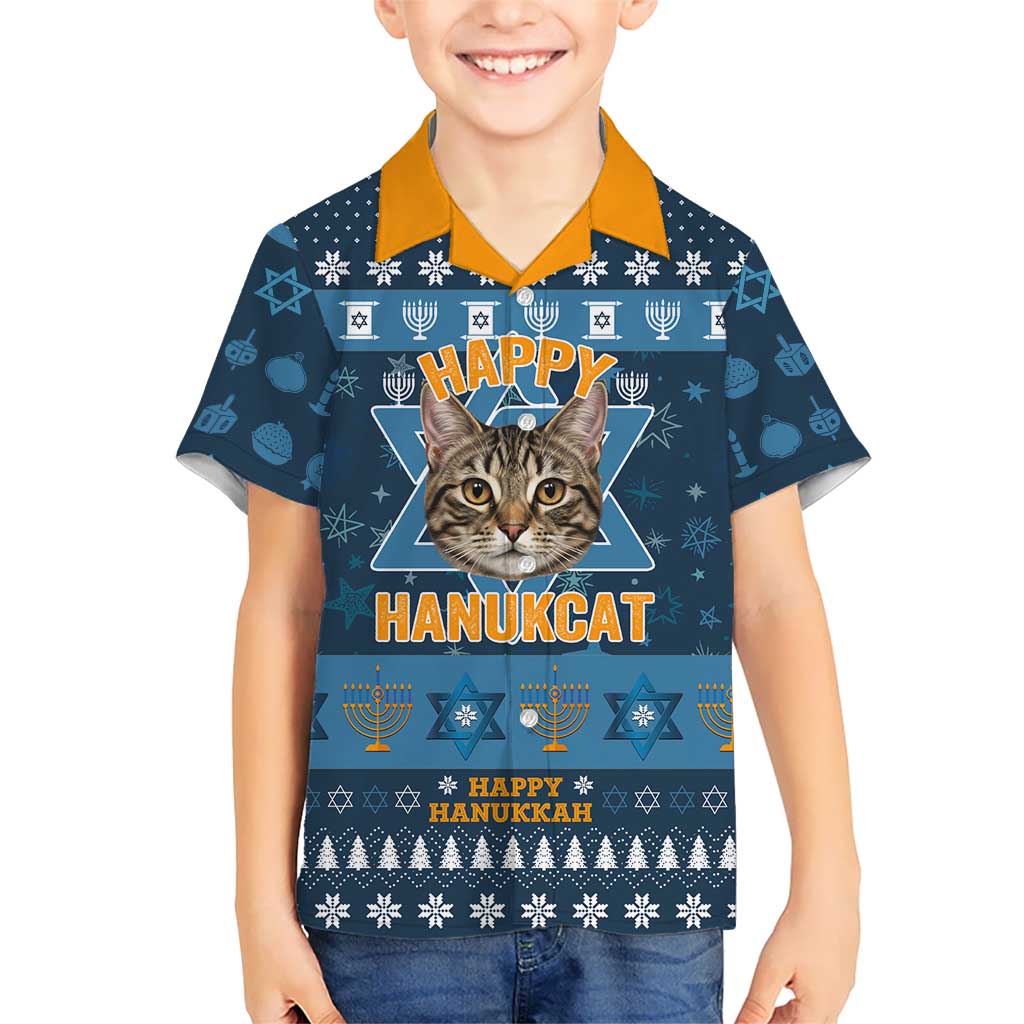 Happy Hanukcat Christmas Design Kid Hawaiian Shirt Xmas Holiday Patterns - Wonder Print Shop