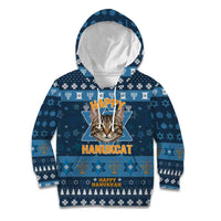 Happy Hanukcat Christmas Design Kid Hoodie Xmas Holiday Patterns - Wonder Print Shop